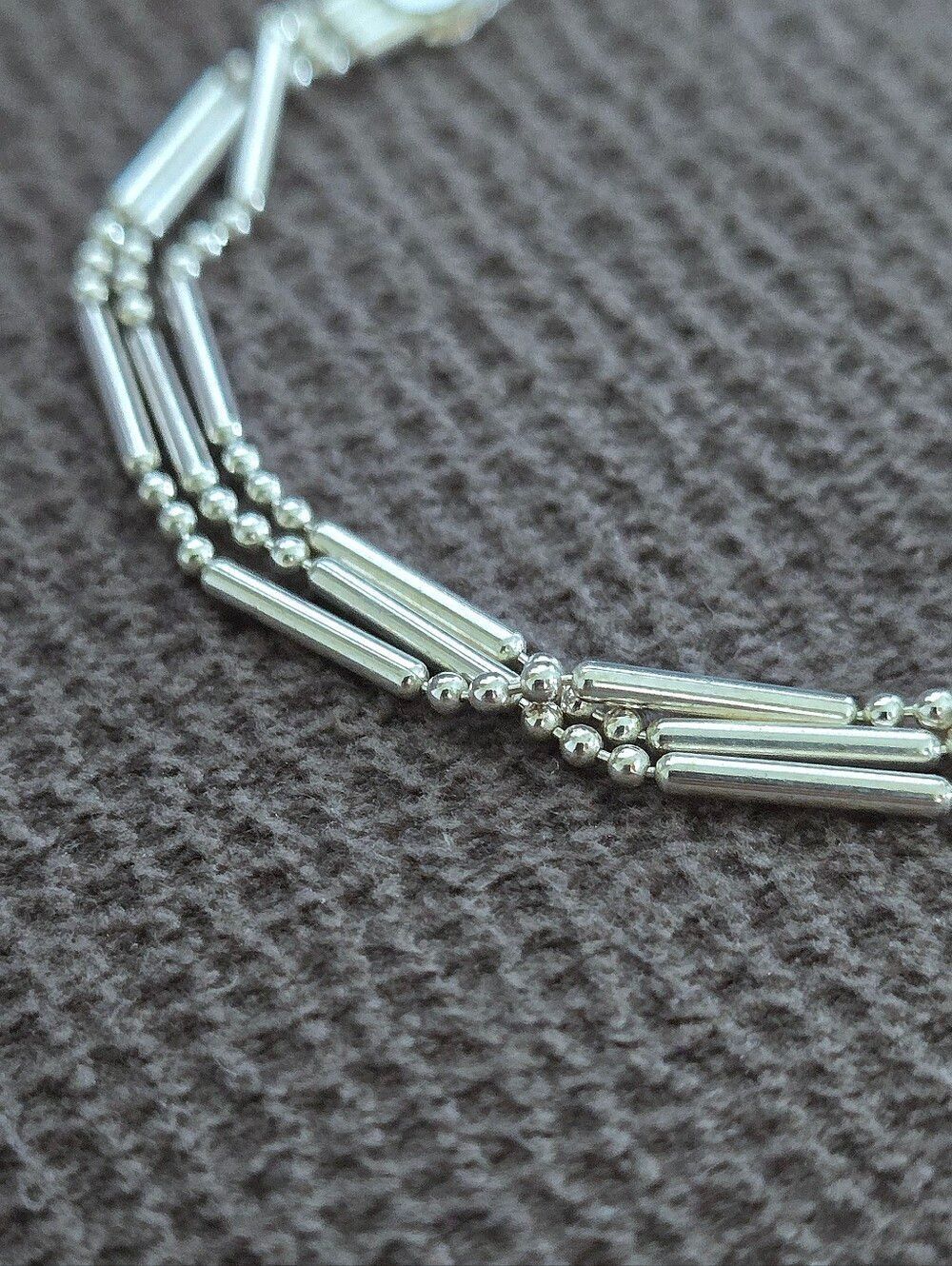 Silver🤍 Bar-Bead Triple3️⃣ Strand Bracelet - NWOT - Picture 6 of 15